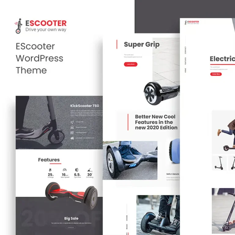 Escoot – One Page, Single Product WoocommerceTheme