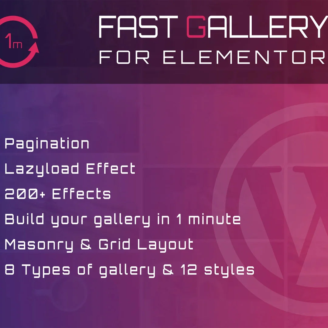 Fast Gallery for Elementor WordPress Plugin