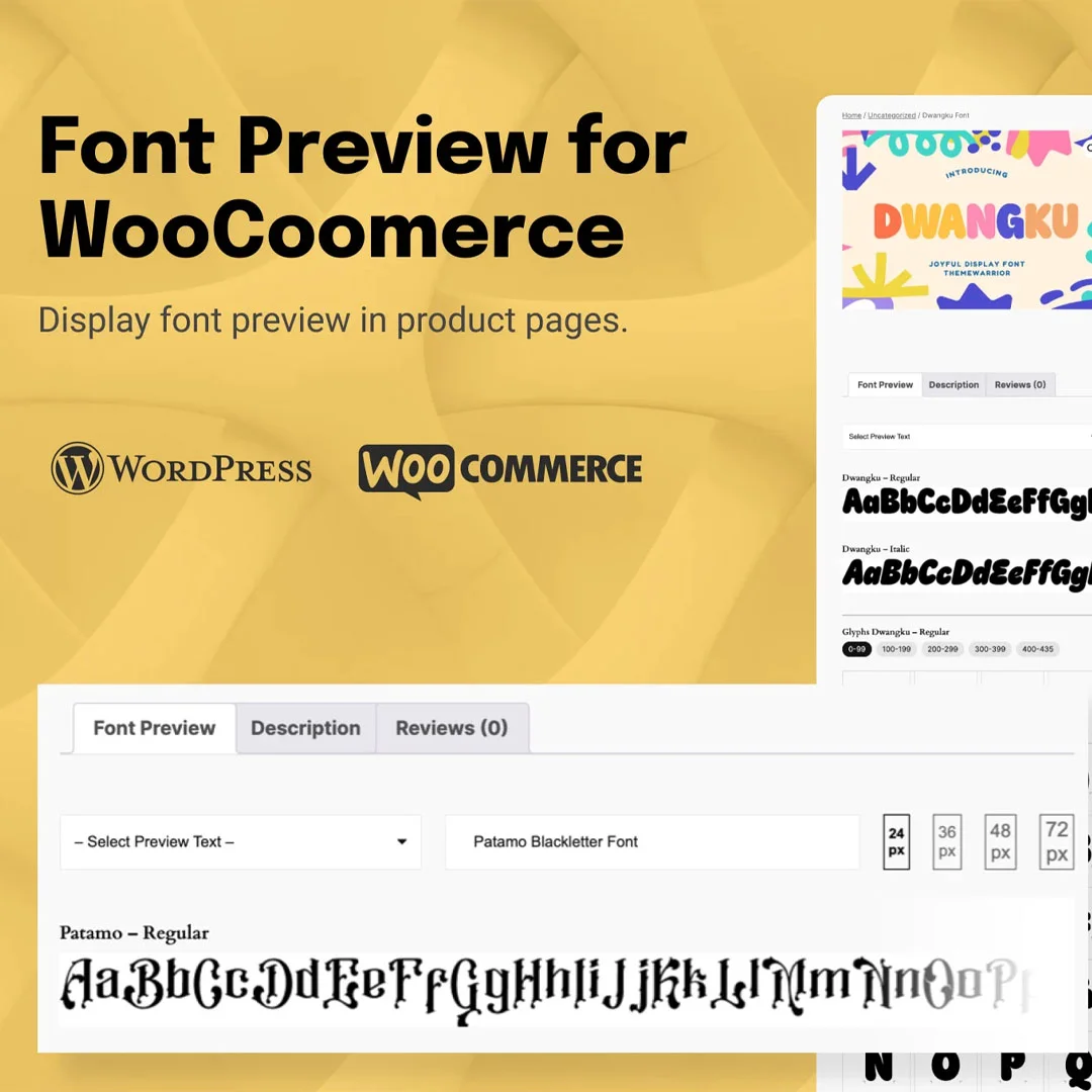 Font Preview Plugin for WooCommerce